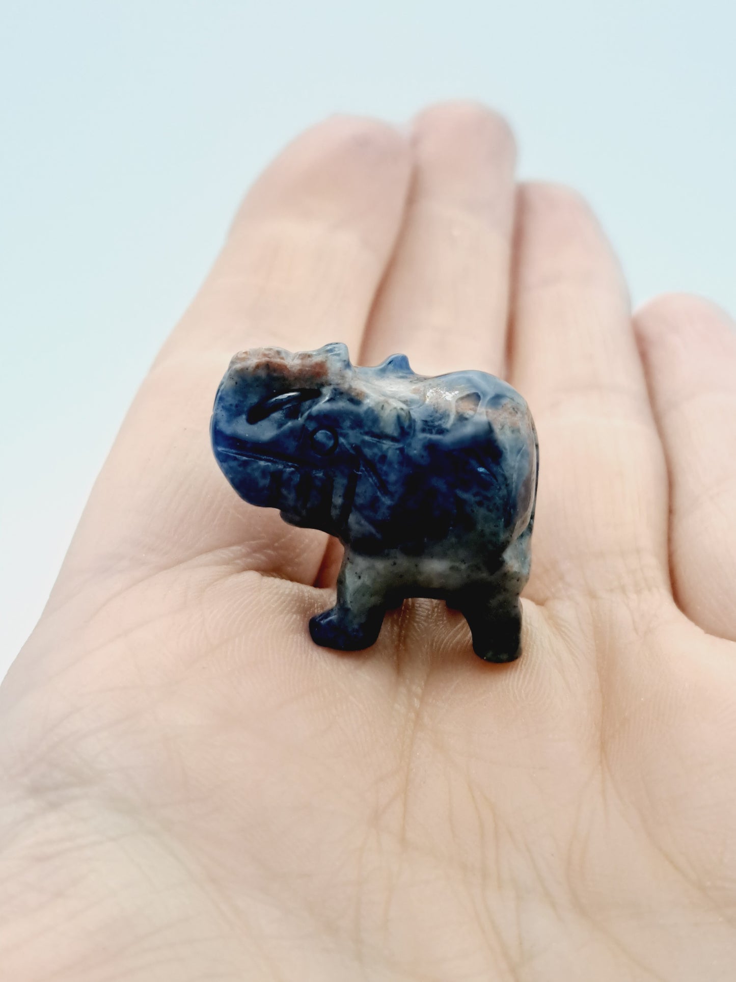 Sodalite elephant mini elephant