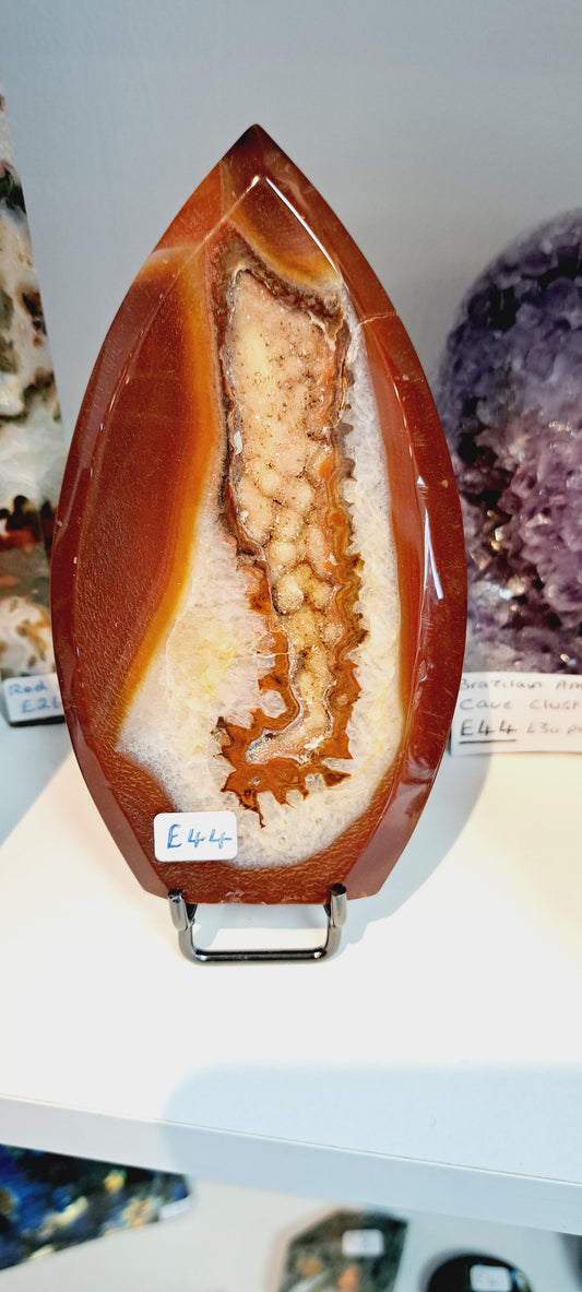 Large Beautiful druzy carnelian teardrop