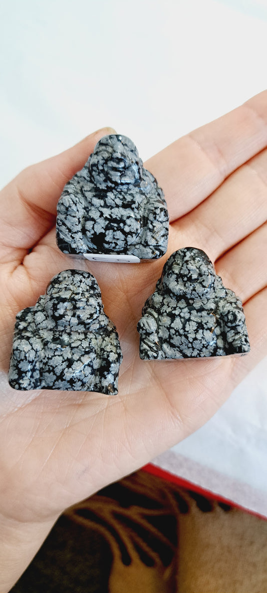 Snowflake obsidian budda