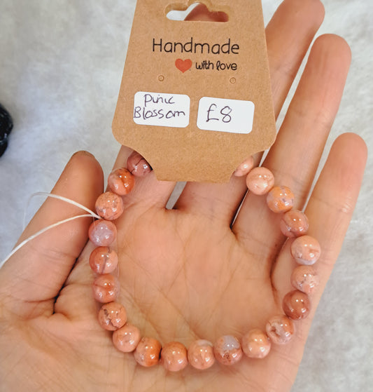 Cotton candy  agate bracelet