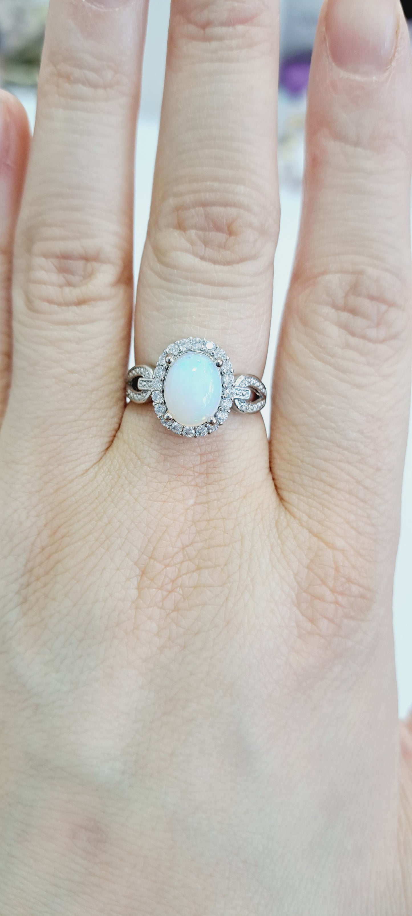Ethiopian opal adjustable ring