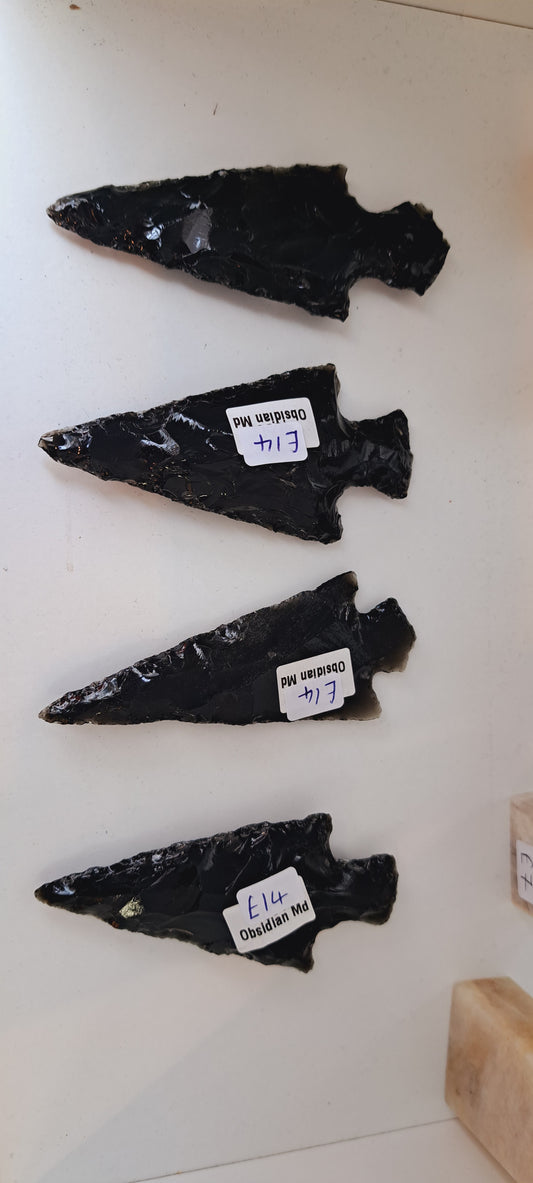 Black obsidian arrowhead