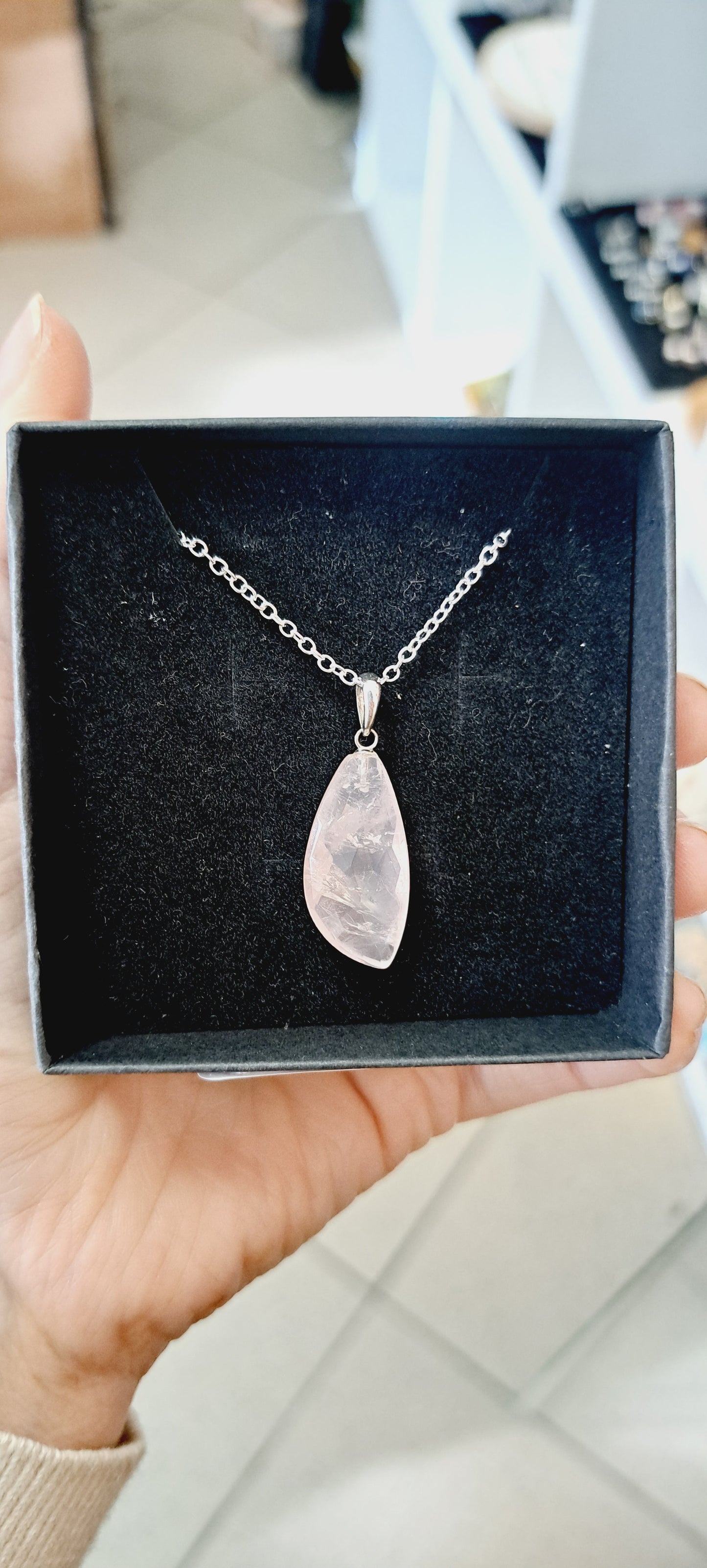 Rose quartz necklace