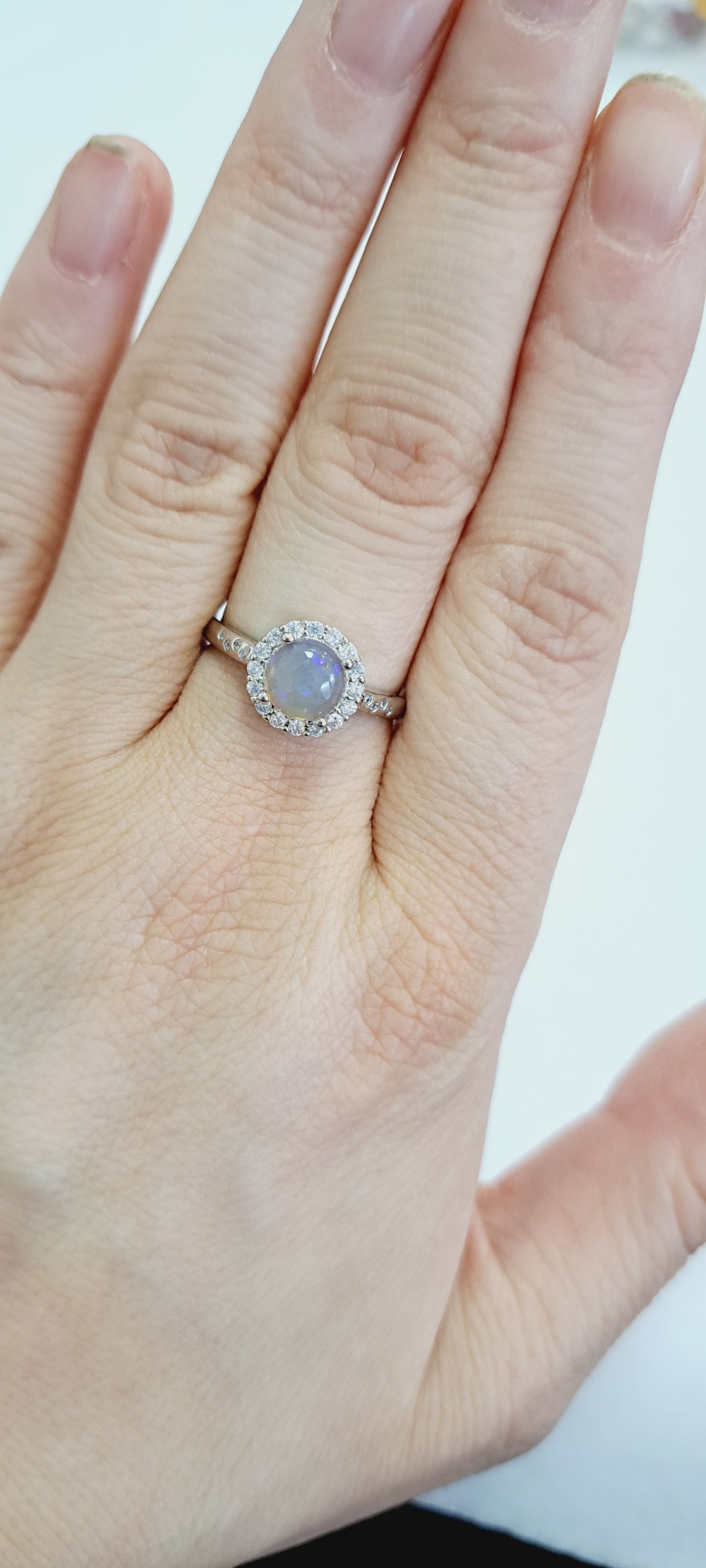 Ethiopian opal adjustable ring