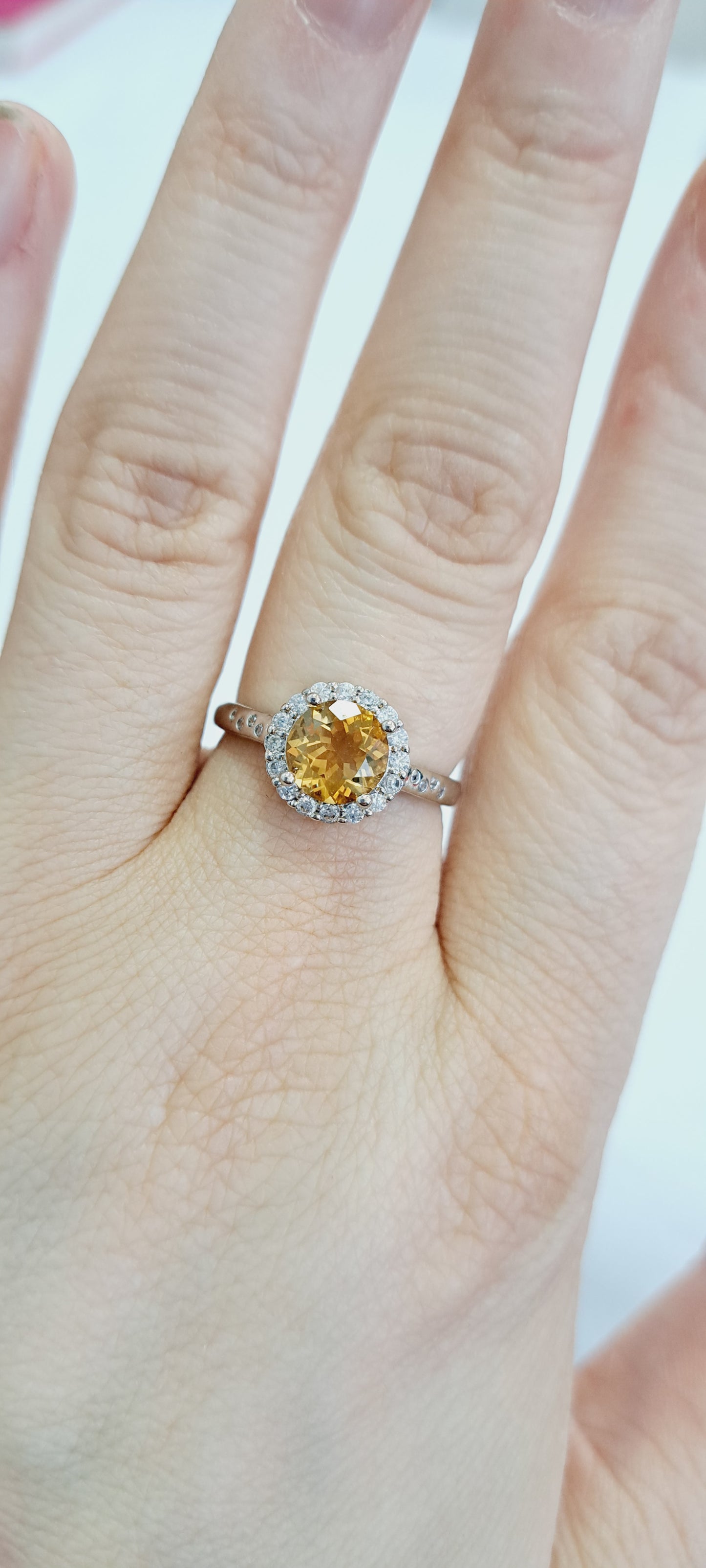 Citrine adjustable ring