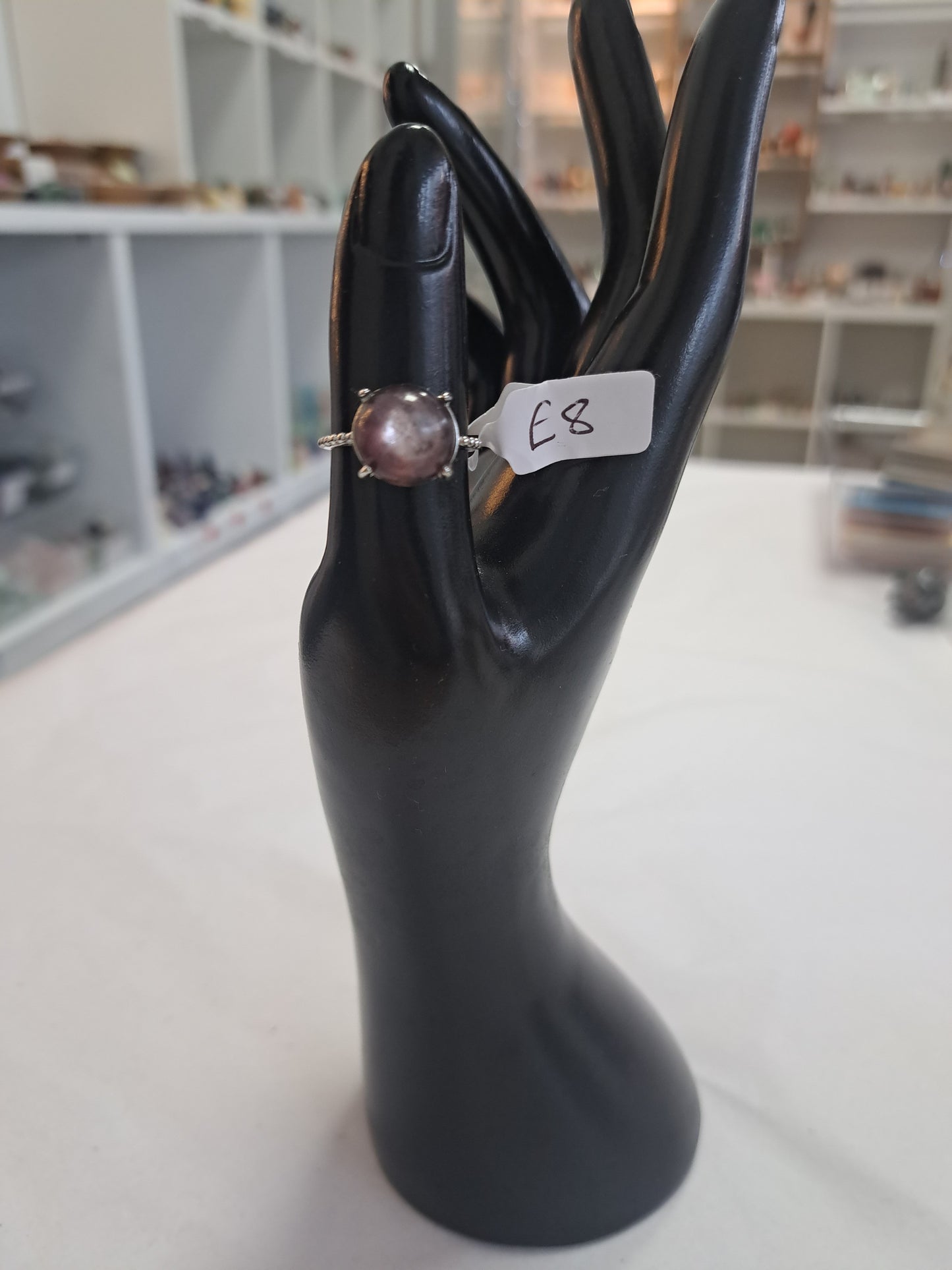 Purple mika stainless steel ring