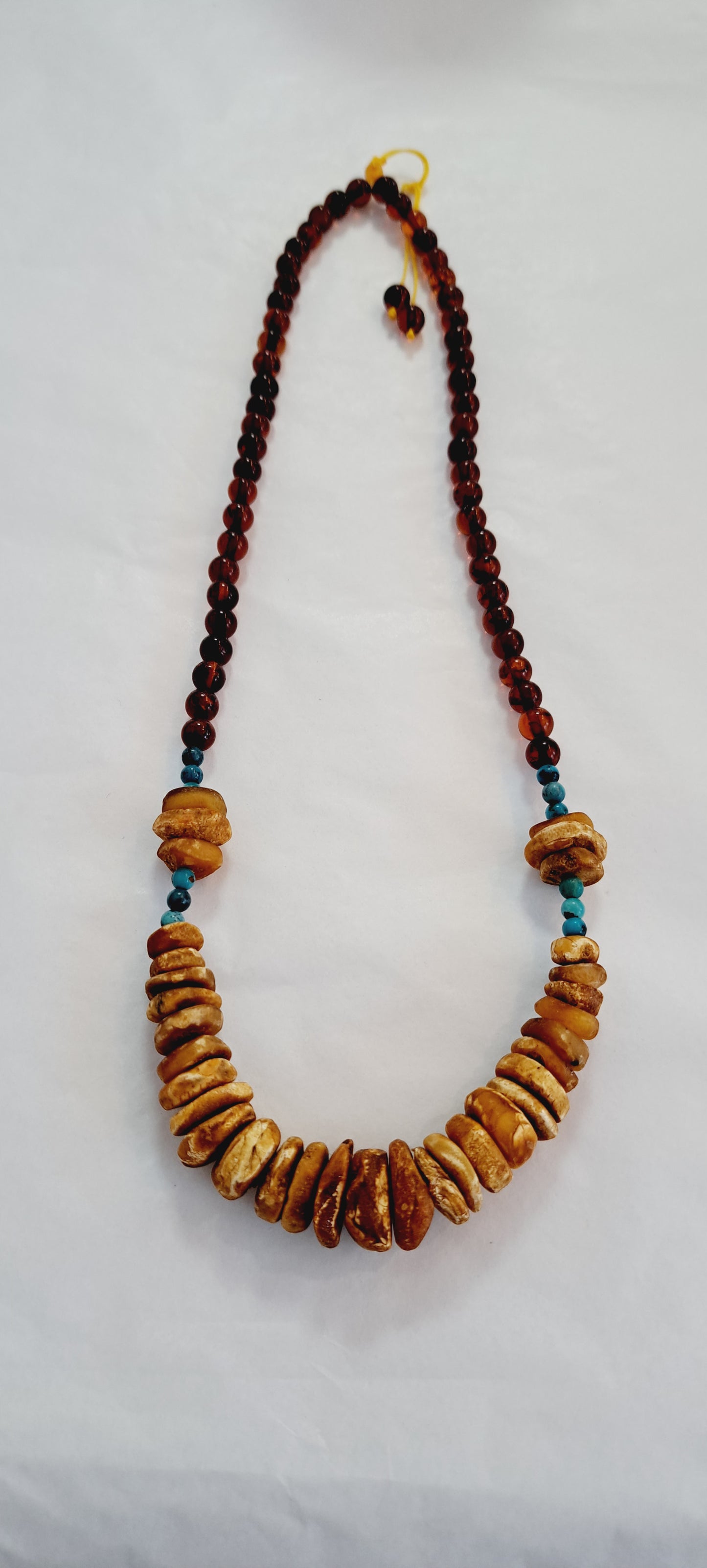 Baltic amber with turquoise beads necklace