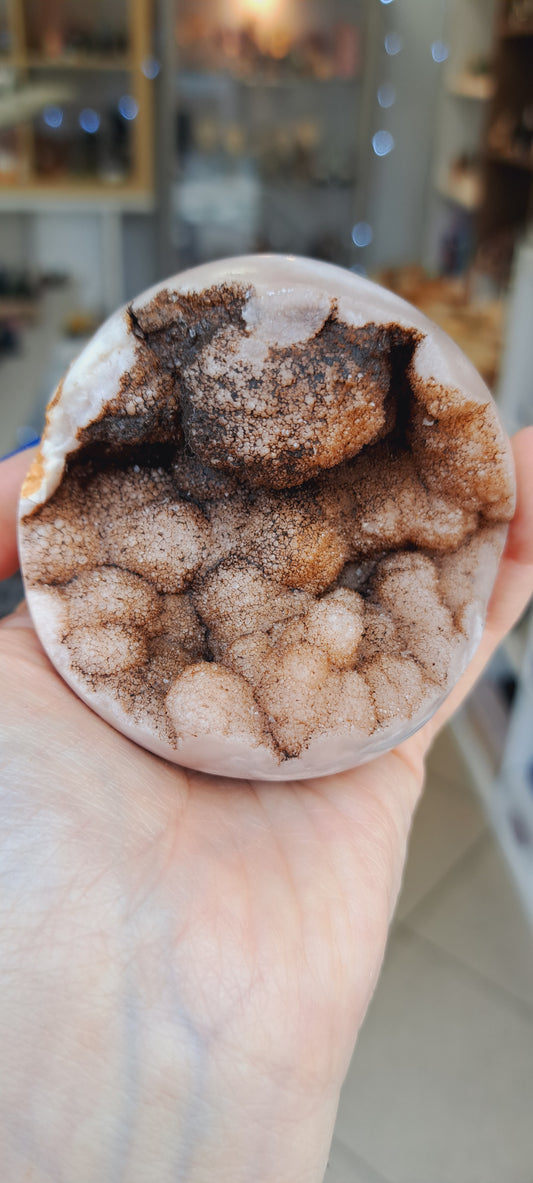 Druzy pink amethyst sphere