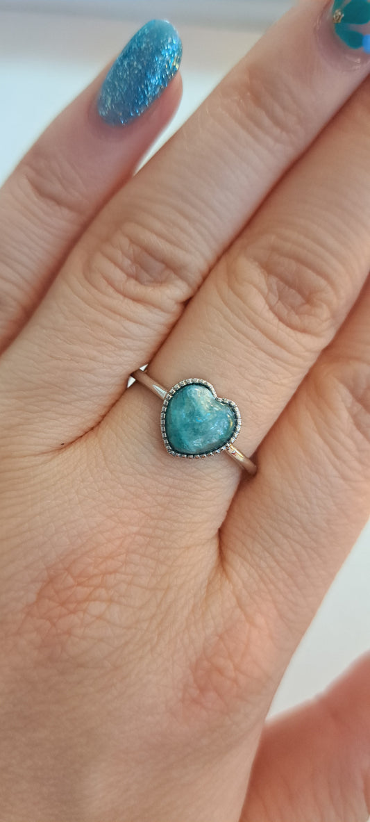 Shiny amazanite ring