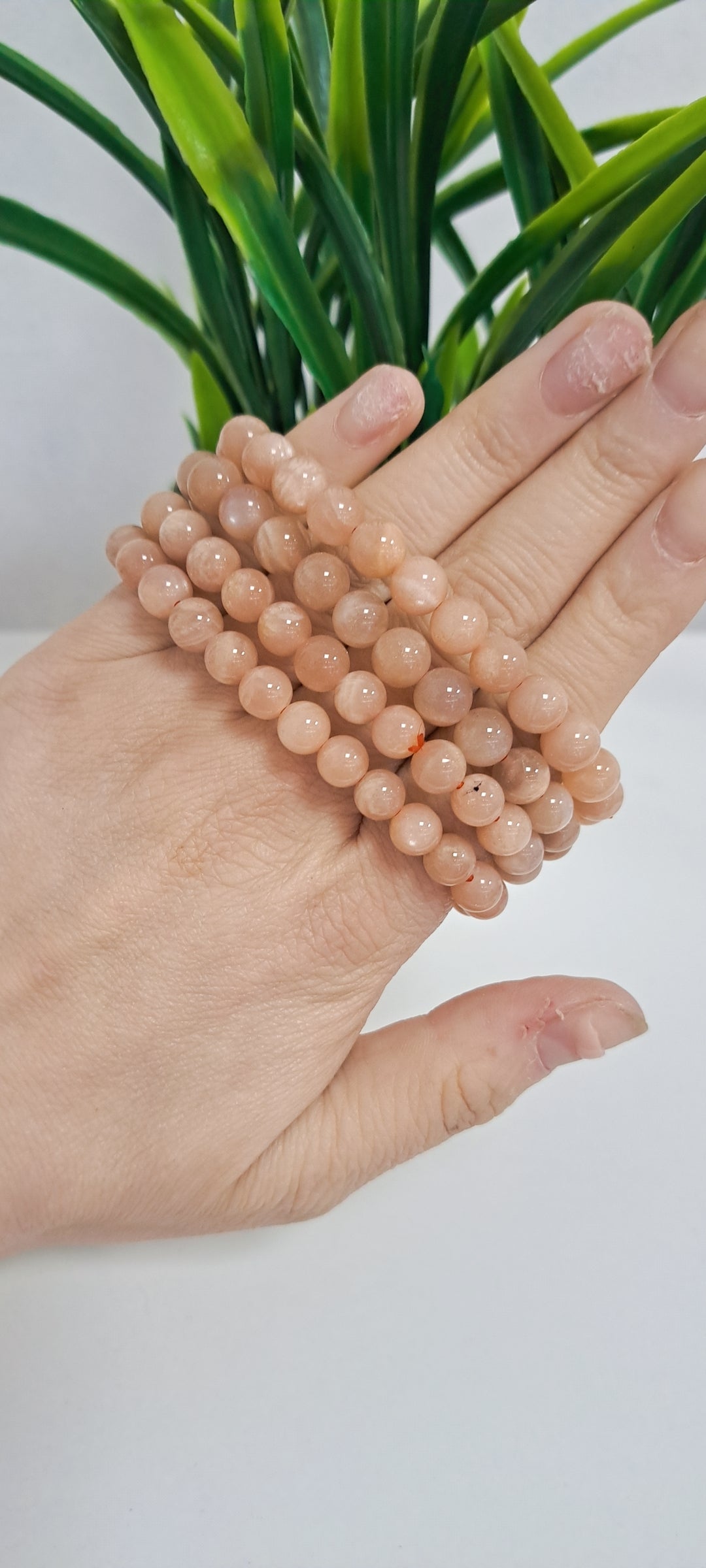 6mm Peach Moonstone Bracelet