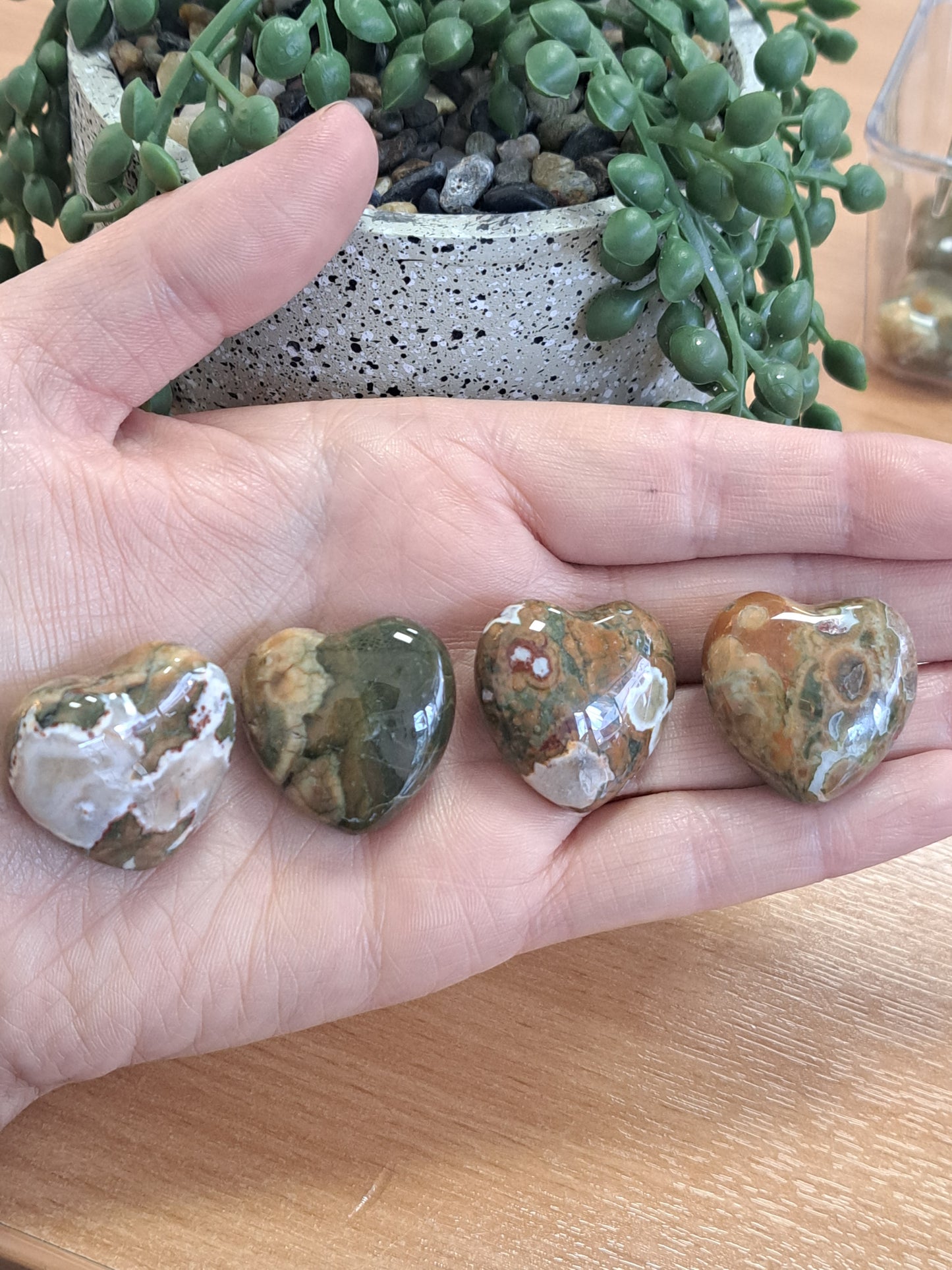Rainforest jasper (rhyolite) heart