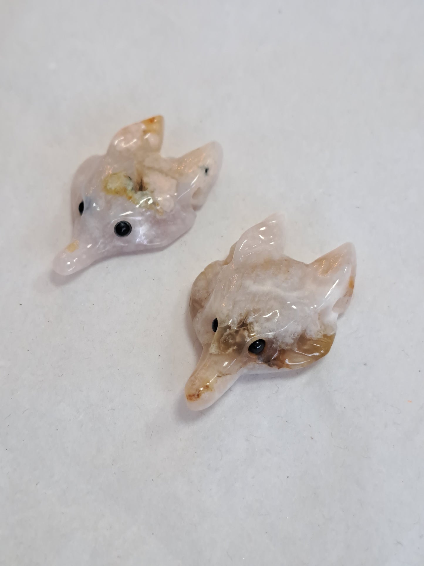 Flower agate fox head