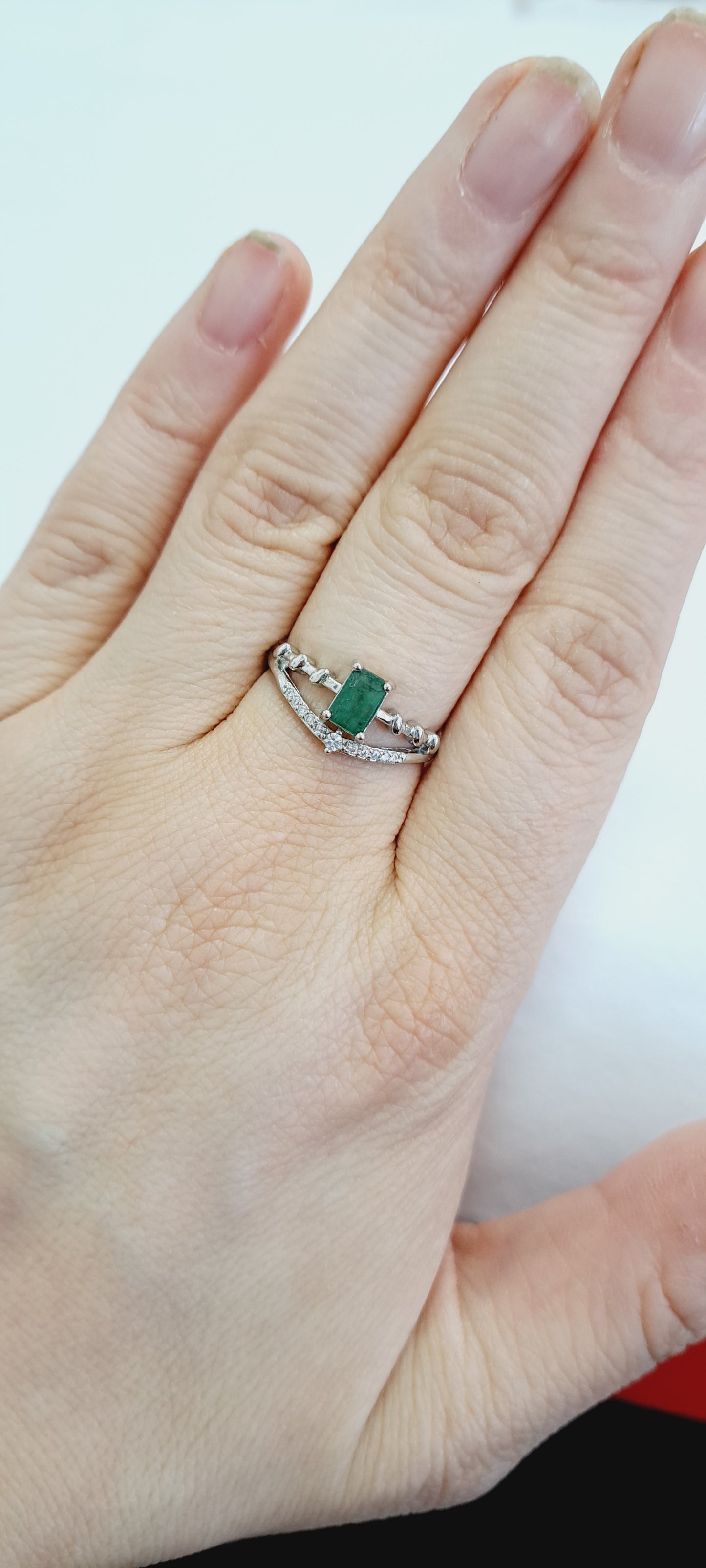 Green aventurine adjustable ring