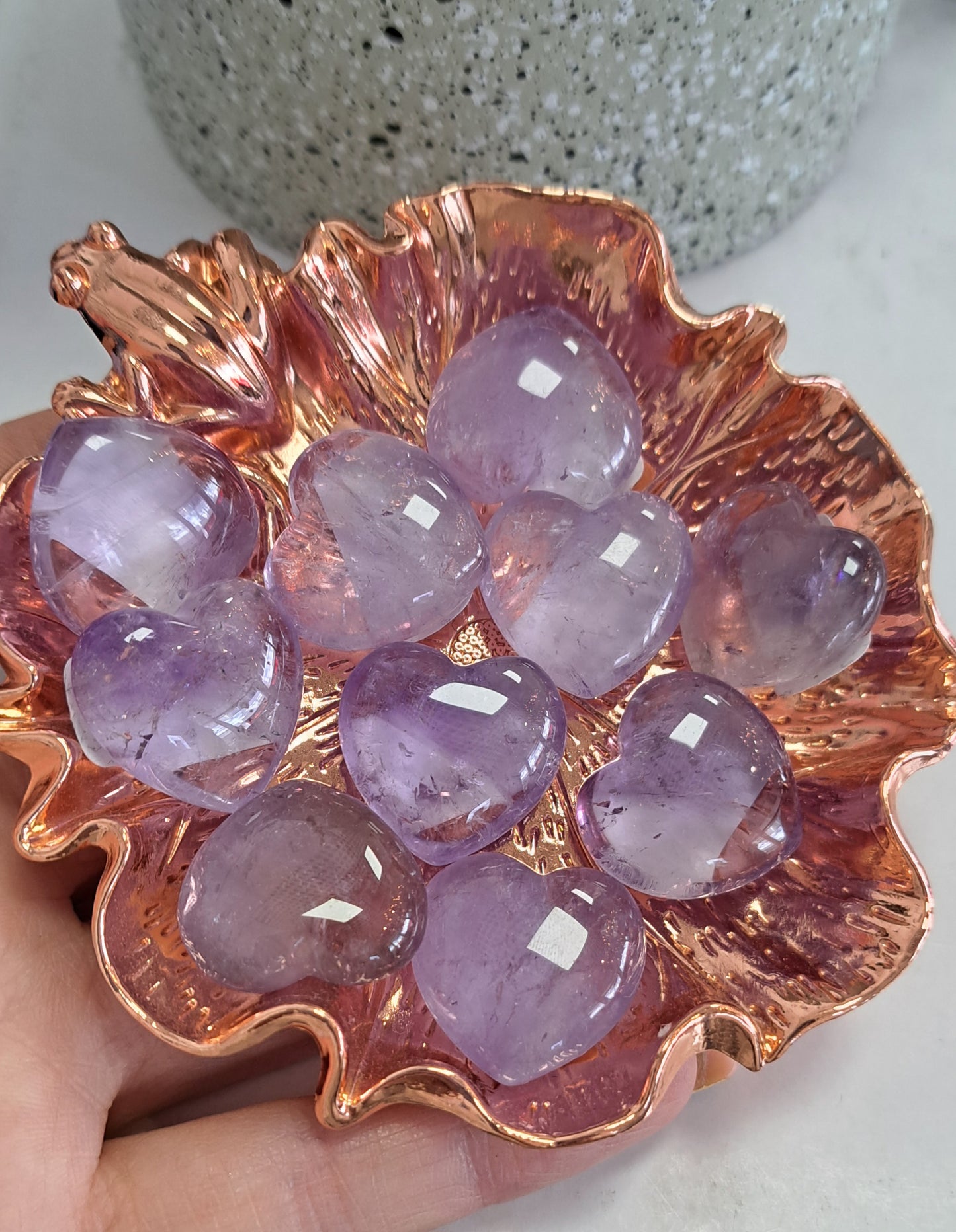A grade amethyst heart