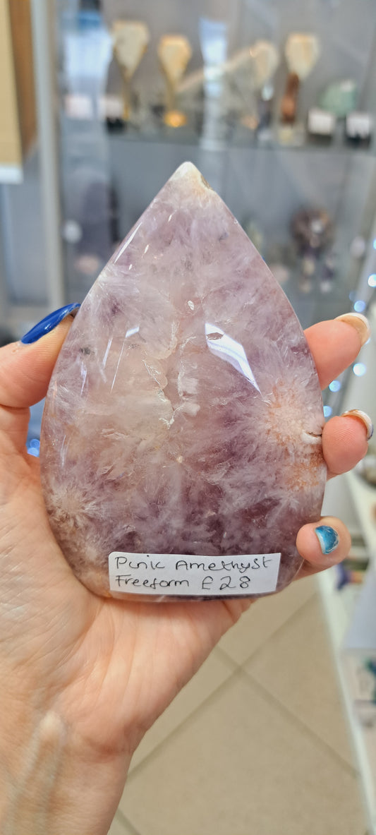 Pink amethyst freeform