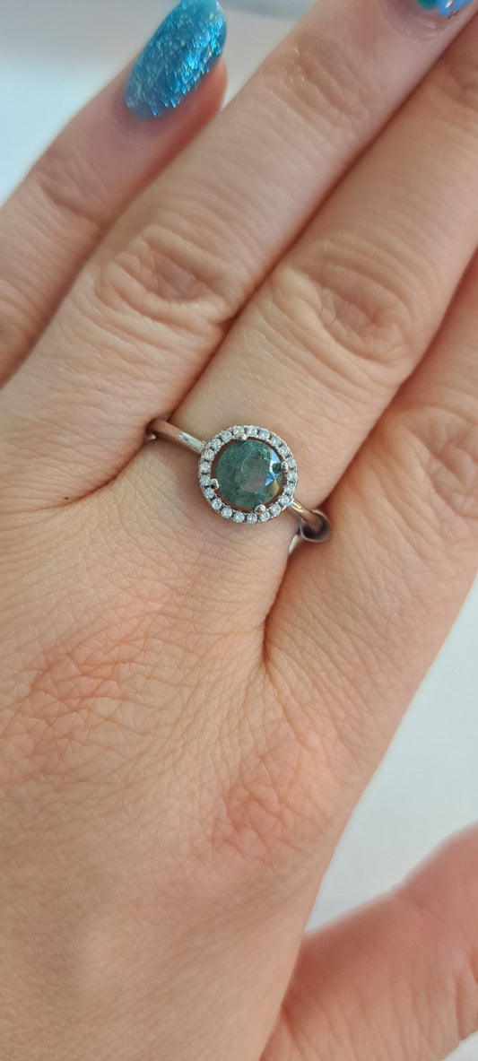 Moss agate ring