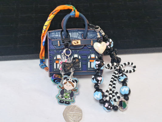 Navy blue mini handbag