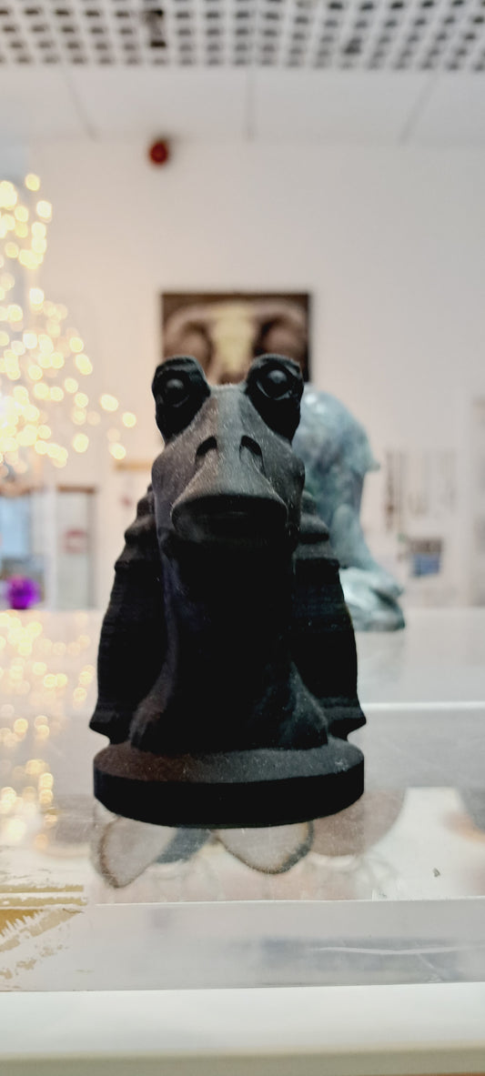 Large black obsidian jar jar binks