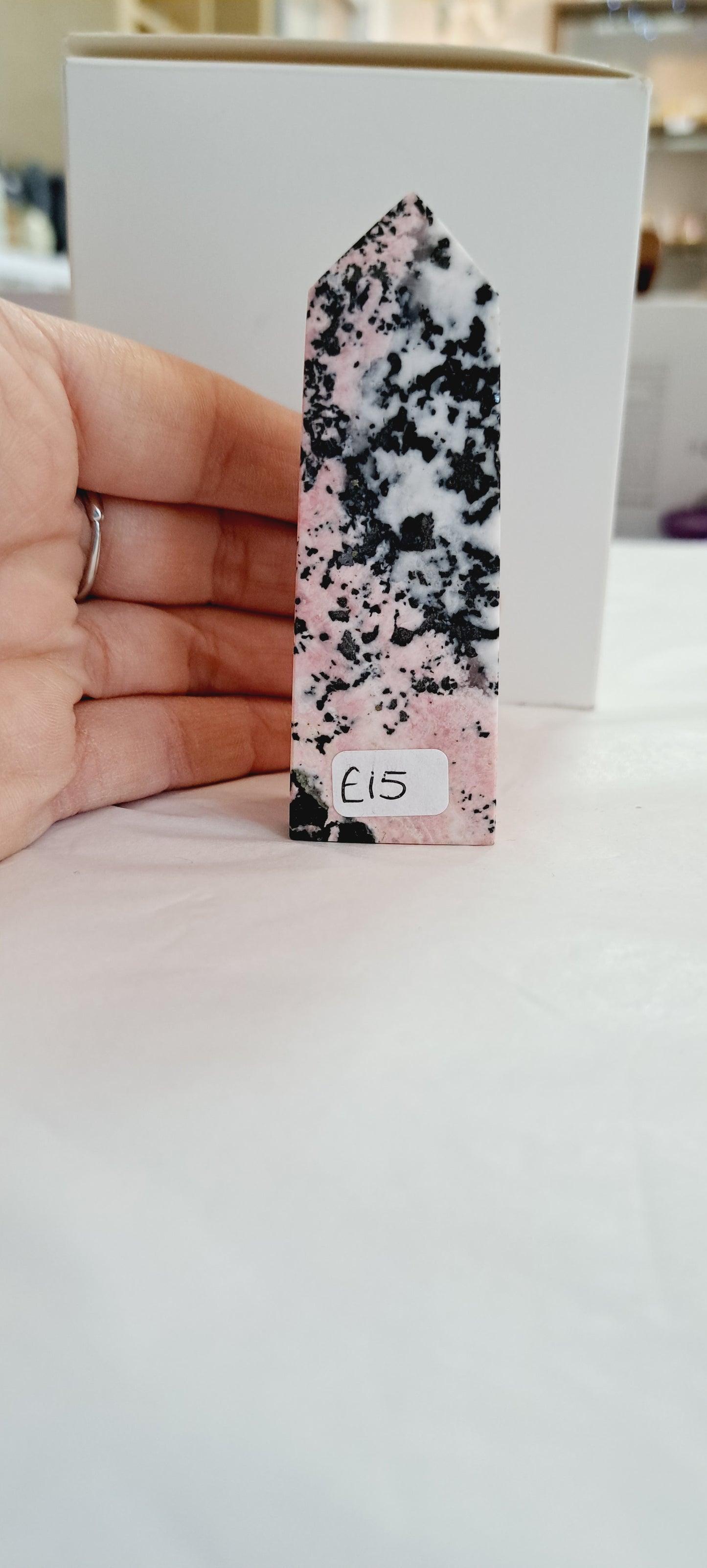 Peruvian rhodonite tower