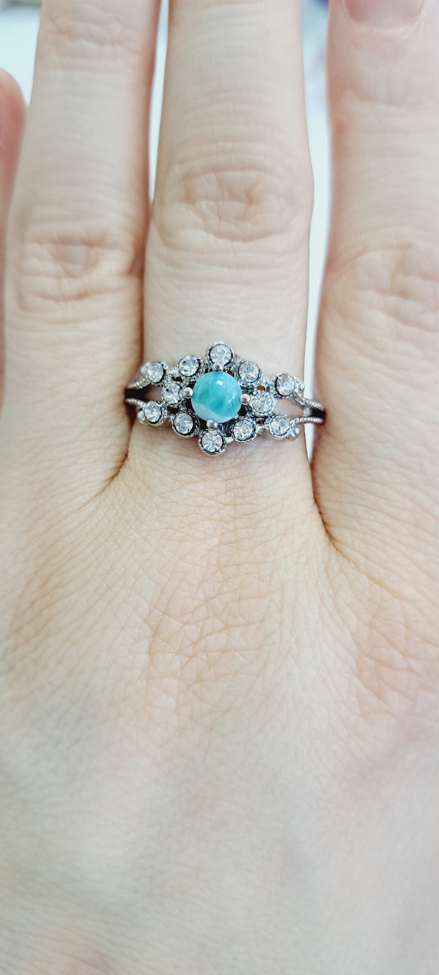 Larimar adjustable ring