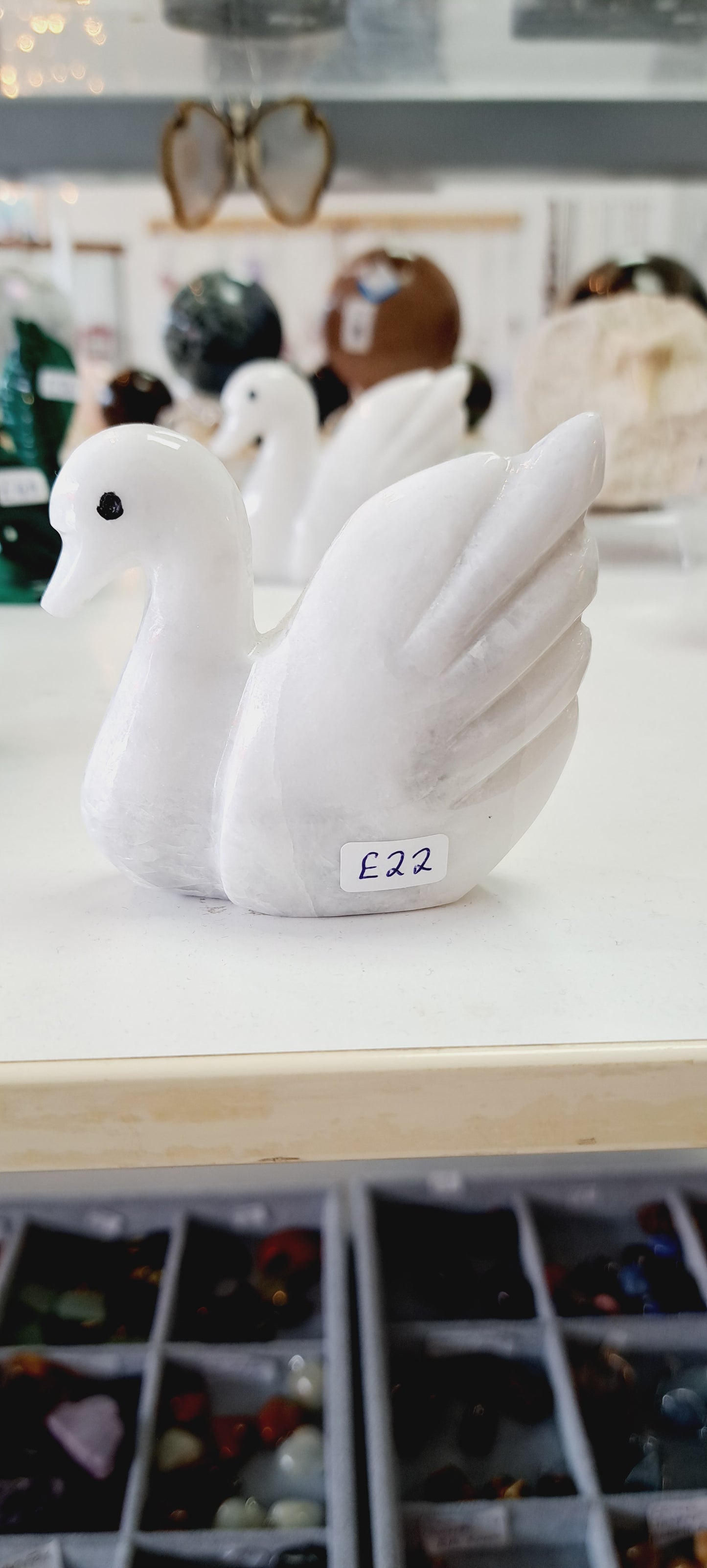 White marble swan