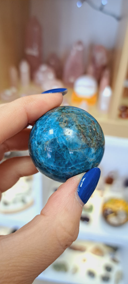 Blue apatite sphere