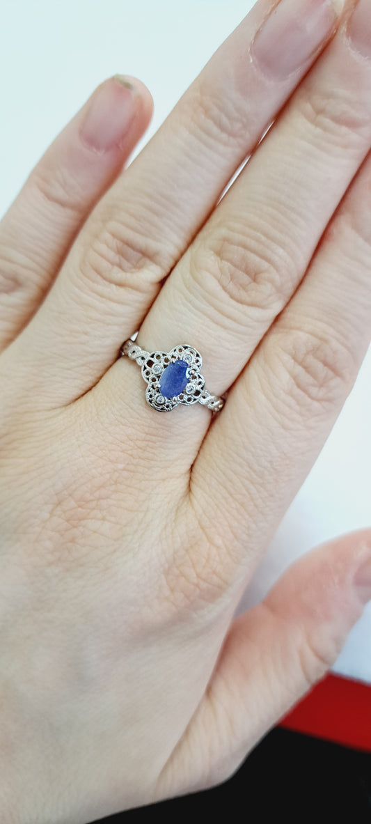 Tanzanite adjustable ring