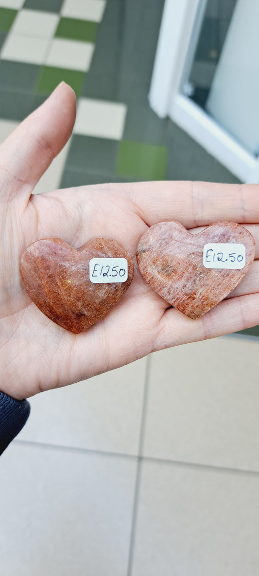 Golden Sunstone heart(high flash)