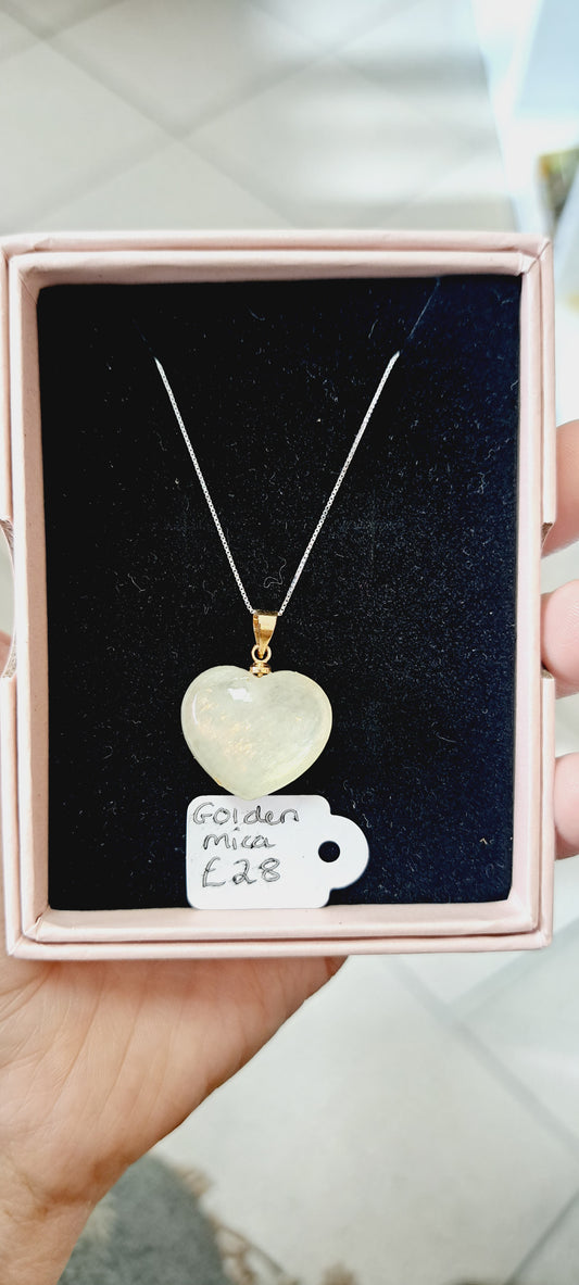 Golden mica necklace