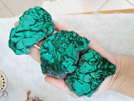 Malachite slab