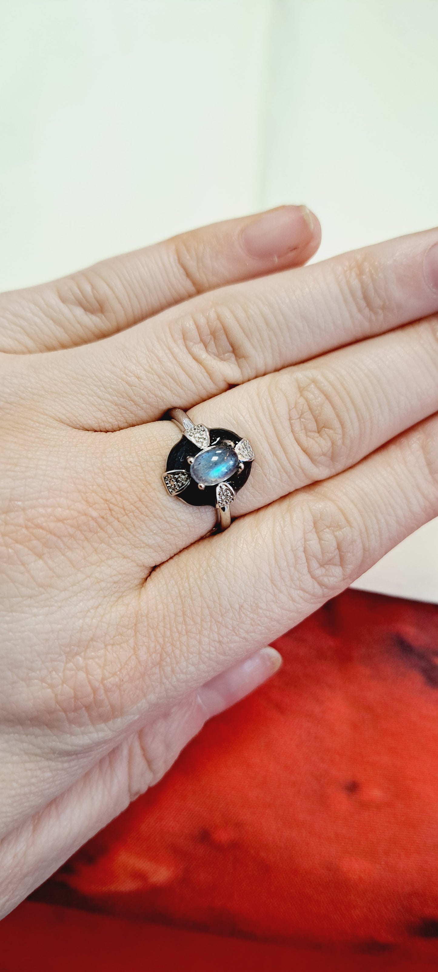 Labradorite adjustable ring