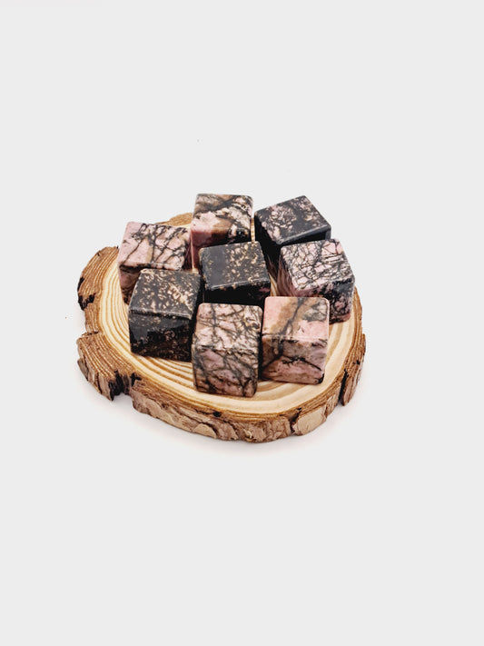 Rhodonite cube