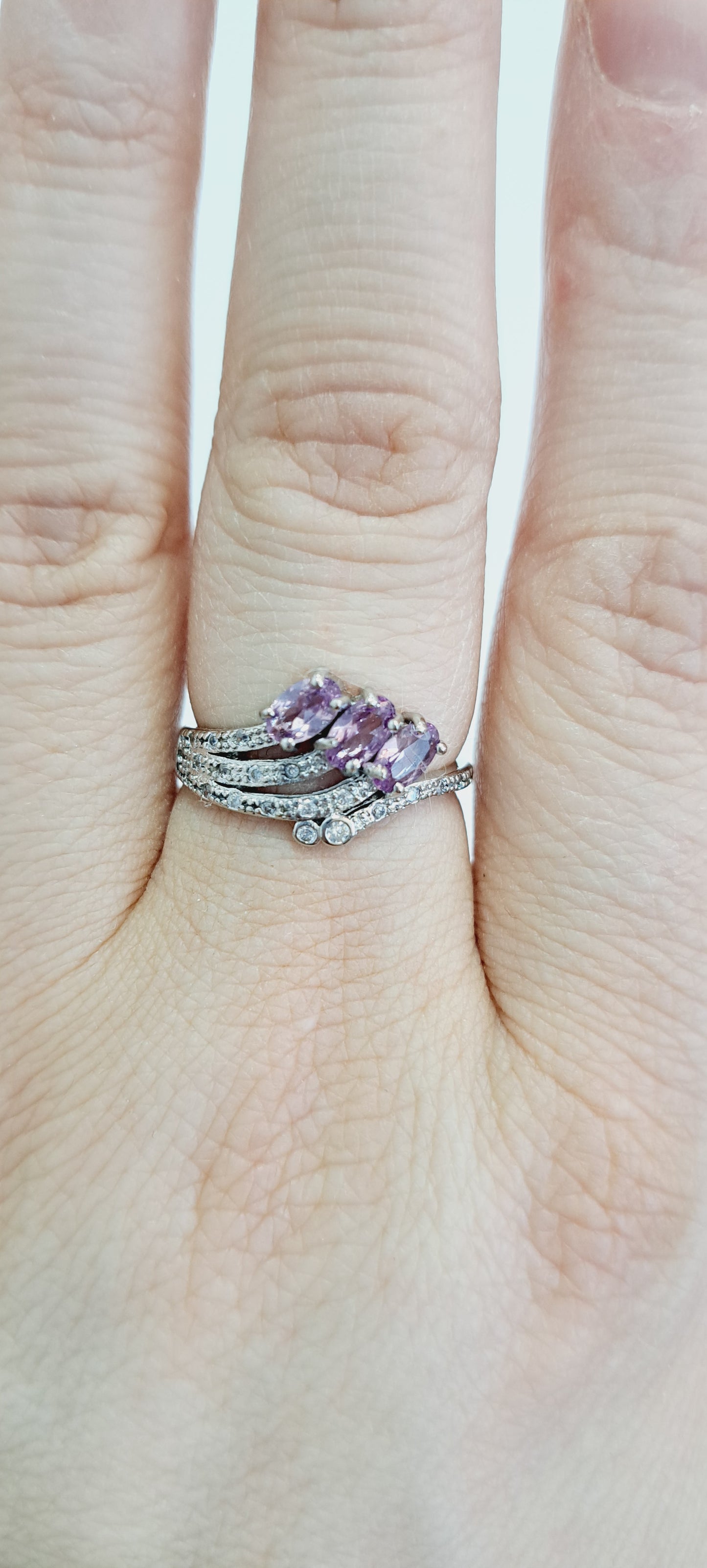Lilac topaz adjustable ring