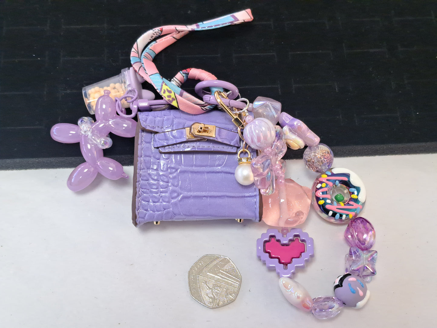 Purple mini handbag
