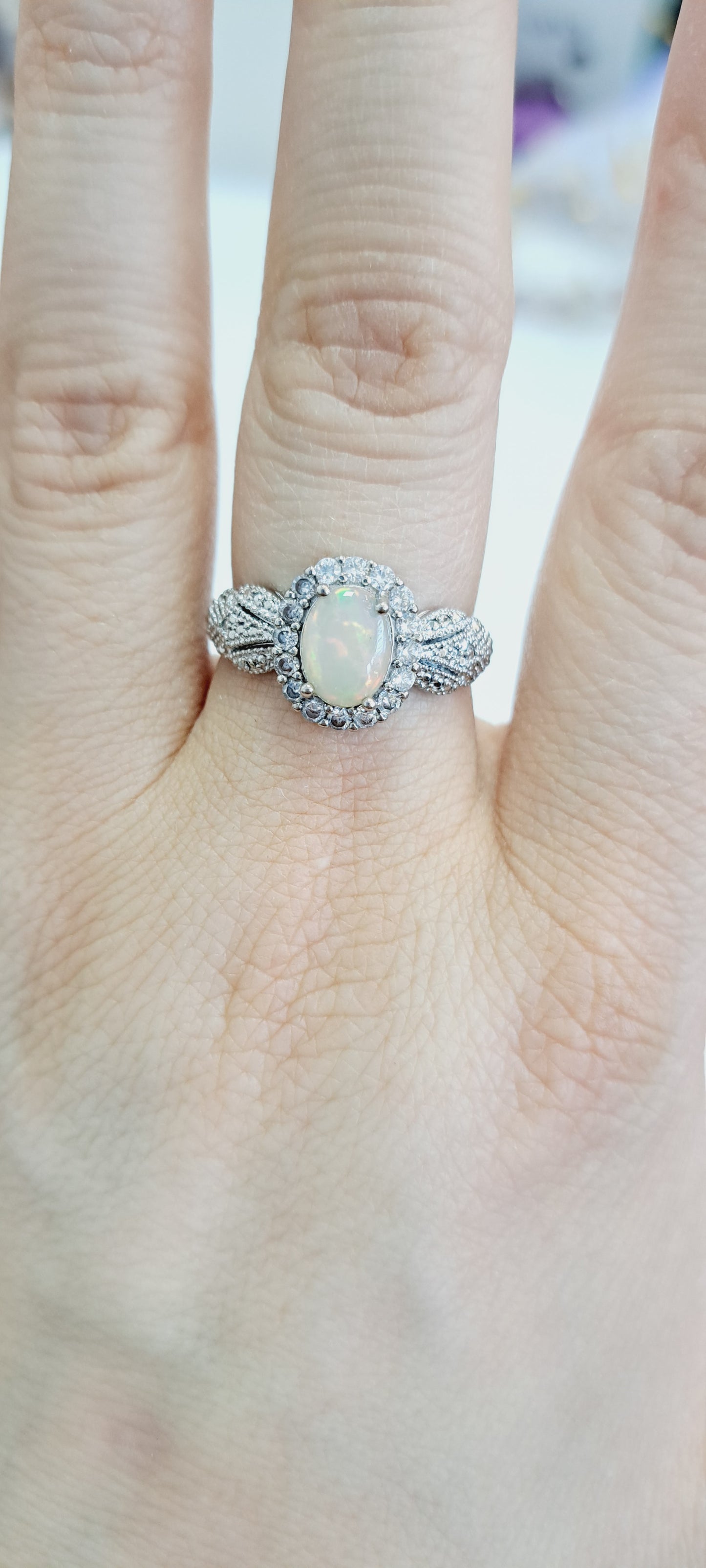 Ethiopian opal adjustable ring