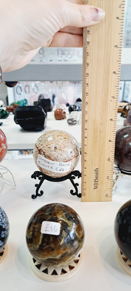 Dinosaur bone jasper sphere