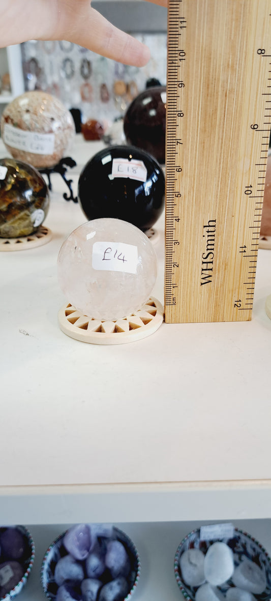 Clear quartz sphere