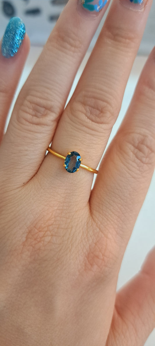 Blue topaz ring