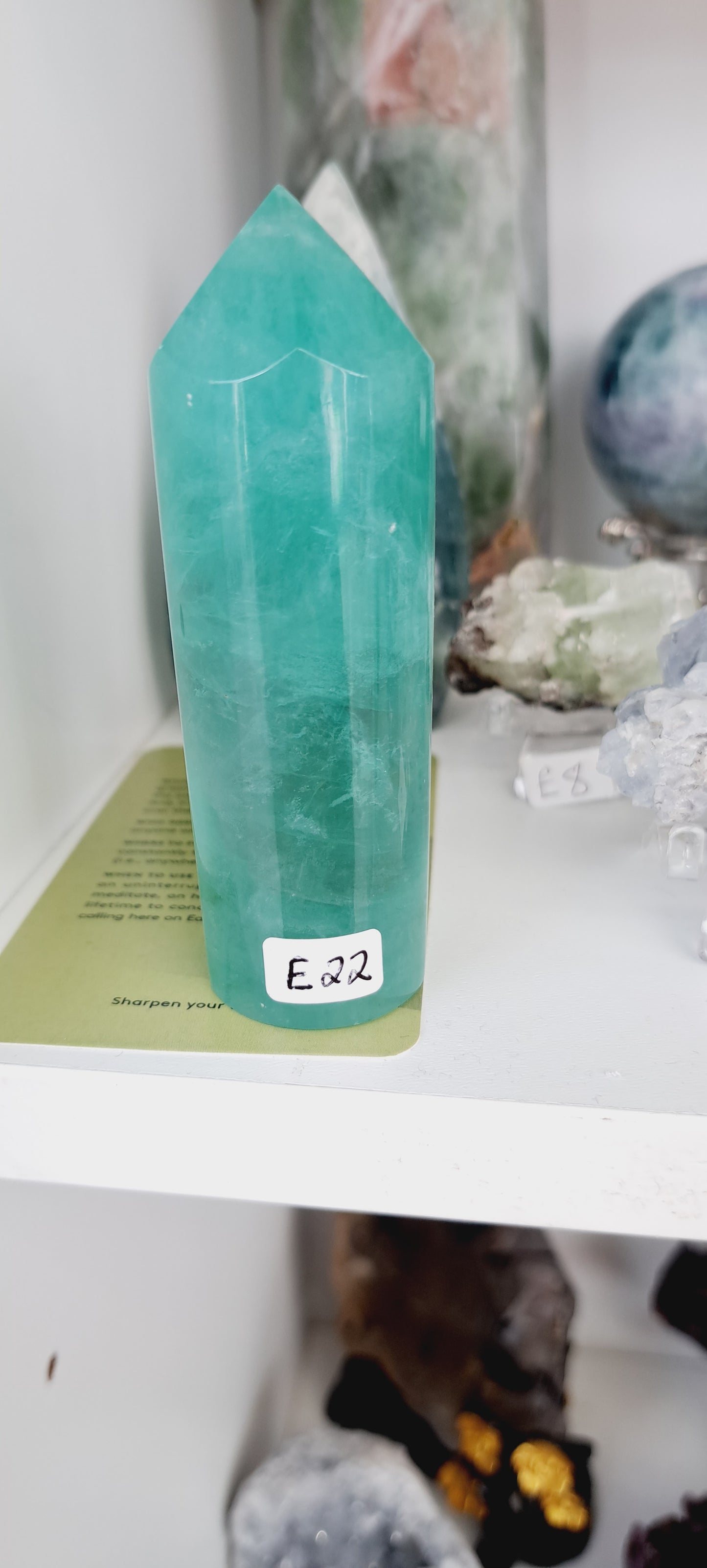 Green fluorite cylinder tower