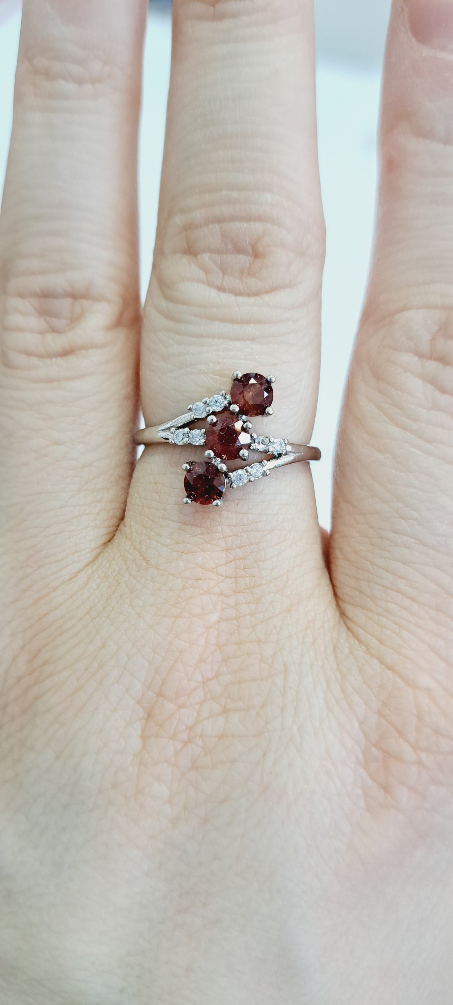 Garnet adjustable ring