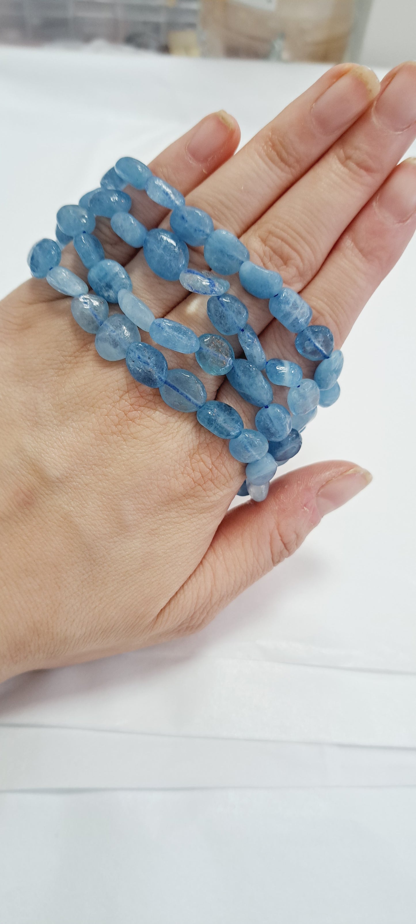 Aquamarine freeform bracelet