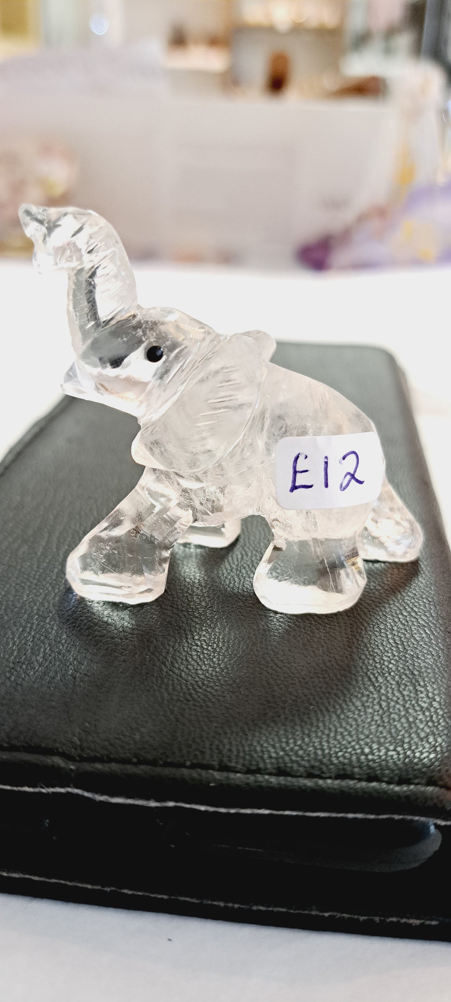 Clear quartz elephant