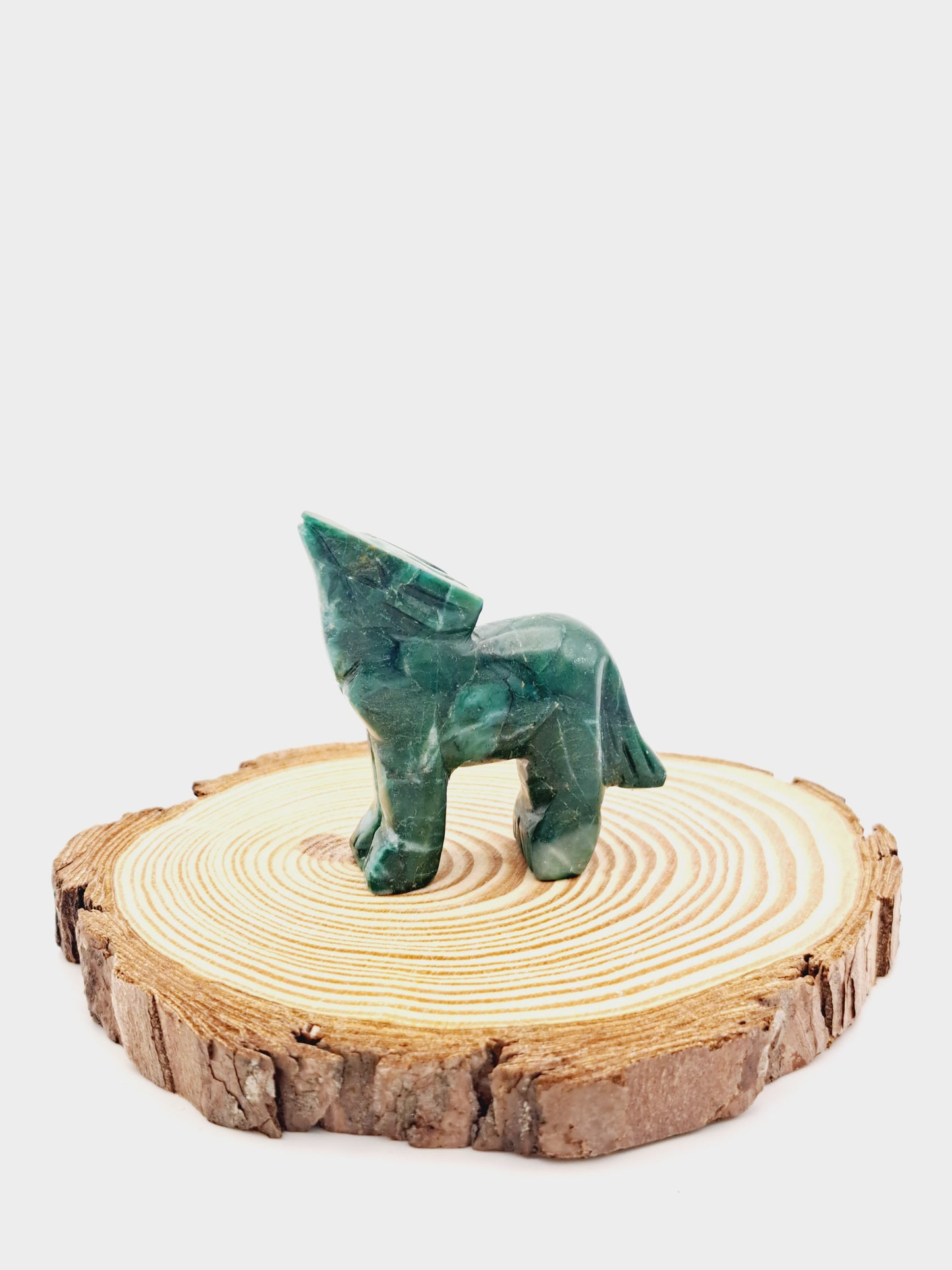 Natural green ocean jasper wolf