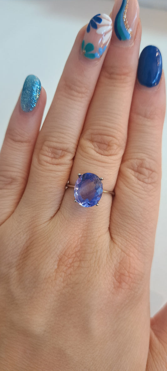 Blue fluorite ring