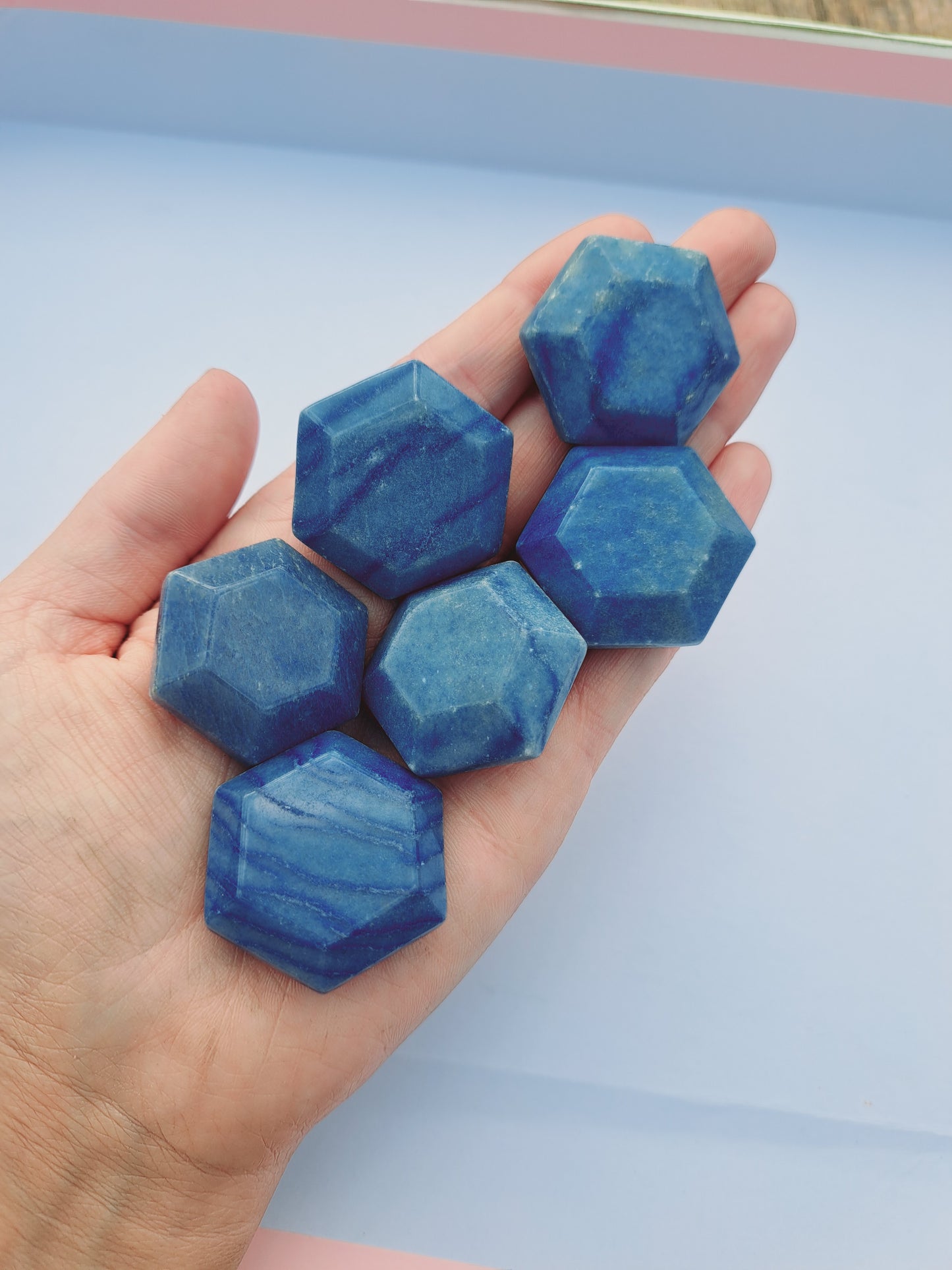 Blue aventurine hexagon