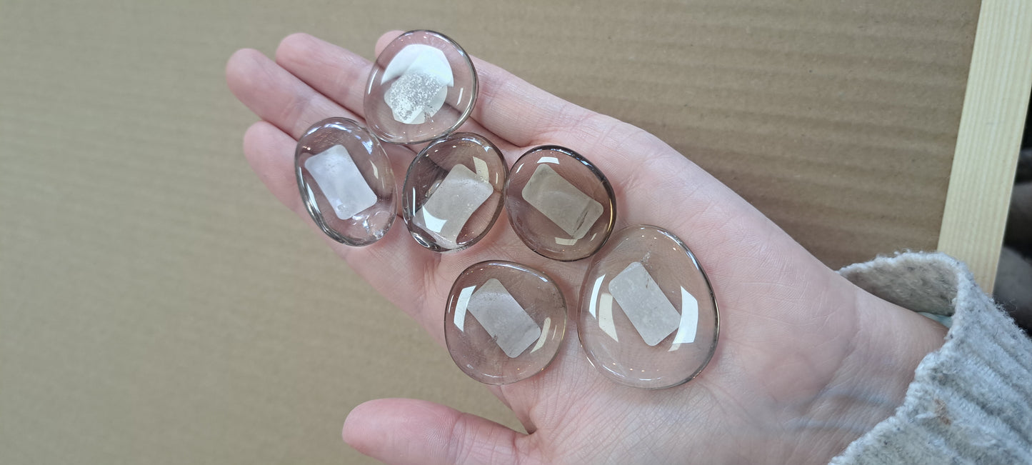 Smokey quartz flat palm