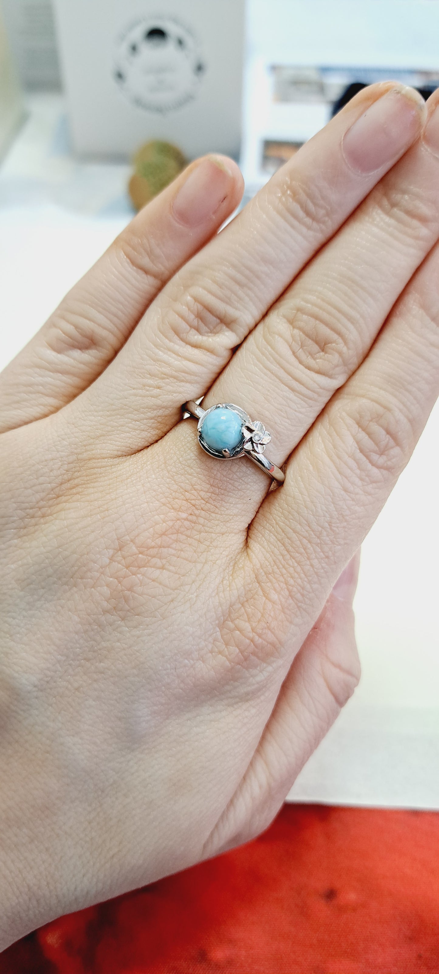 Larimar adjustable ring