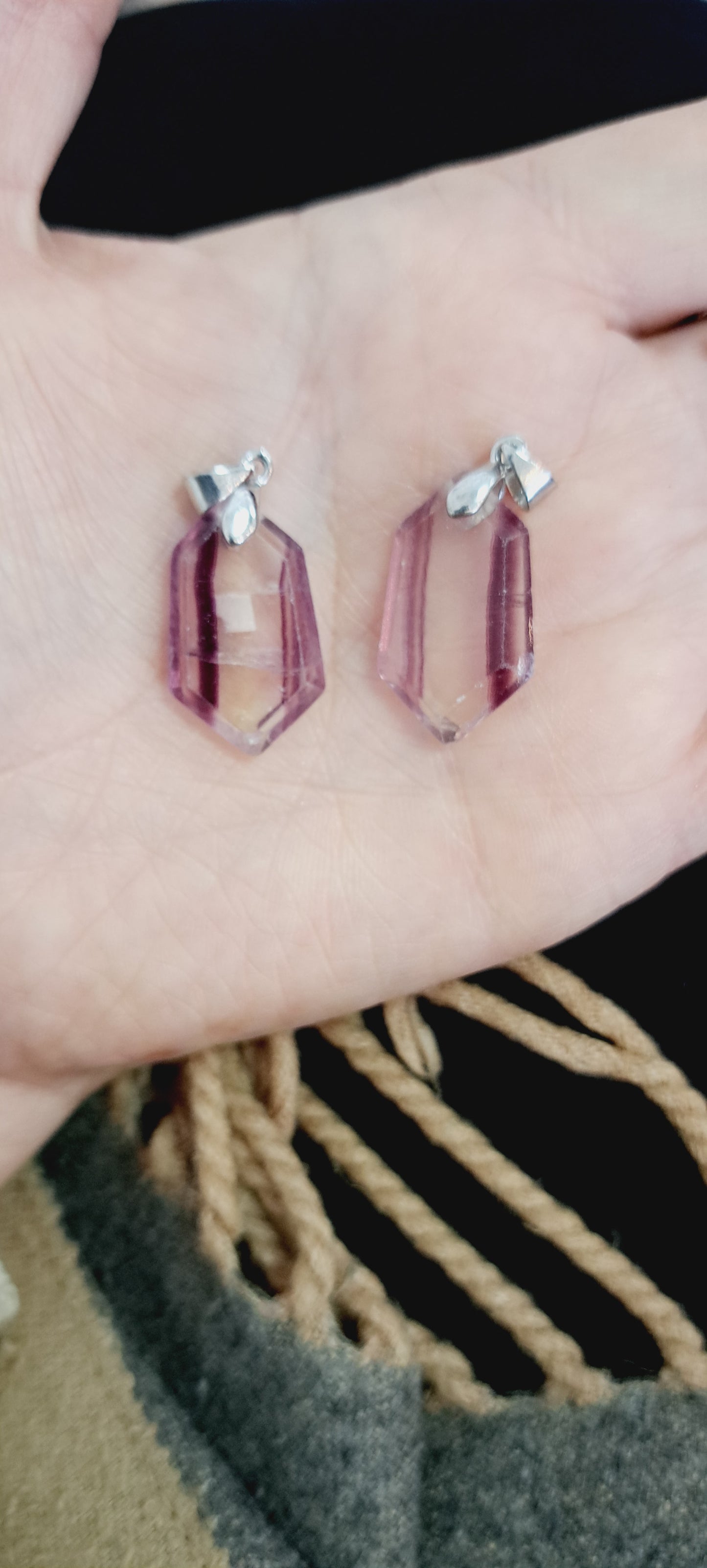 Banded fluorite pendant