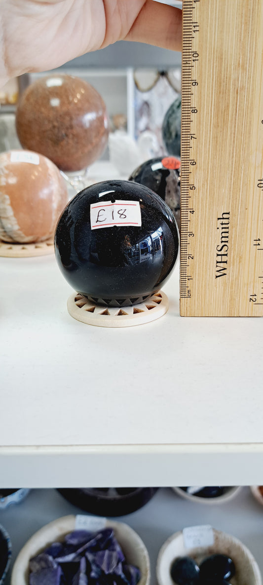Black obsidian sphere