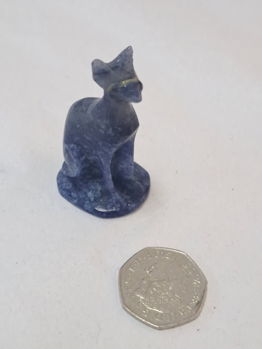 Blue aventurine spynx cat